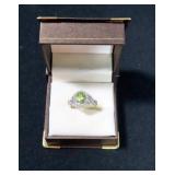 OVAL PERIDOT DINNER RING SIZE 6 ¾