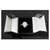 3CT CREATED FIRE OPAL PEAR CUT RING SIZE 9