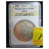1896 GGC MORGAN SILVER DOLLAR MS64