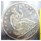 1856 SEATED HALF SILVER DOLLAR