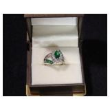 4CT CREATED EMERALD DINNER RING SIZE 7