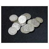 (25) BARBER SILVER DIMES MISC DATES