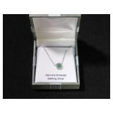 1CT GENUINE EMERALD HALO NECKLACE