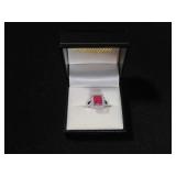 3.68CT CREATED RUBY DINNER RING SIZE 6 ¾