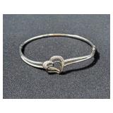 GENUINE BLACK AND WHITE DIAMOND BANGLE BRACELET