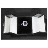 3CT CREATED SAPPHIRE RING SIZE 8