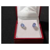 2CT GENUINE TANZANITE SOLITAIRE EARRINGS
