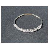 10CT CREATED WHITE SAPPHIRE BANGLE BRACELET