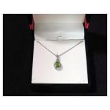 GENUINE PEAR CUT PERIDOT NECKLACE