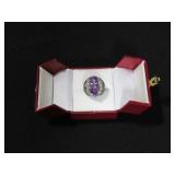 10CT GENUINE AMETHYST DINNER RING SIZE 7