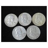 (5) WALKING LIBERTY SILVER HALF DOLLARS MISC