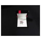 4CT CREATED PINK SAPPHIRE AND OPAL BUTTERFLY