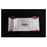 BLACK AND WHITE DIAMOND RING SIZE 7