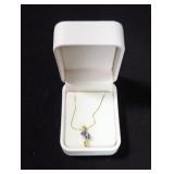 2.08CT GENUINE TANZANITE DIAMOND NECKLACE