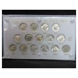 UNITED STATES MERCURY SILVER DIME SET 15 COINS