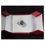 2.50CT CREATED EMERALD RING SIZE 6
