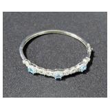 GORGEOUS CREATED BLUE TOPAZ BANGLE BRACELET