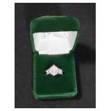 4.02CT BRILLIANT WHITE CREATED SAPPHIRE RING SIZE