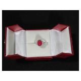 2.45CT CREATED RUBY DIAMOND BRACELET