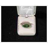 GENUINE GREEN JADE RING SIZE 9 ¼