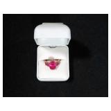 8.42CT CREATED RUBY RING SIZE 9