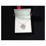 2CT CREATED PINK SAPPHIRE MOM HEART NECKLACE