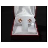 3CT CREATED CUSHION CUT MORGANITE EARRINGS