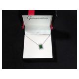 3CT CREATED EMERALD NECKLACE