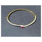 CREATED RUBY DIAMOND BANGLE BRACELET
