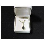 1.60CT GENUINE SAPPHIRE SOLITAIRE NECKLACE