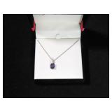 2CT AMETHYST SOLITAIRE NECKLACE
