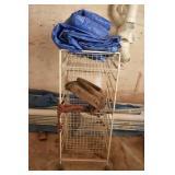 METAL RACK W/CONTENTS