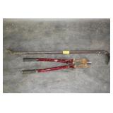 CROW BAR AND 18" BOLT CUTTERS