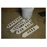 PAIL OF DOUBLE SIDED SIGNS