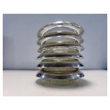 6 STERLING & GLASS COASTERS