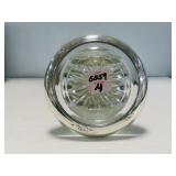 6 STERLING & GLASS COASTERS