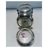 7 STERLING & GLASS COASTERS