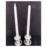SILVER PLATE CANDLE HOLDERS