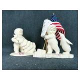 2 SNOW BABY FIGURINES