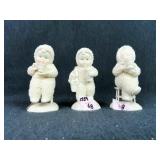 3 SNOW BABY FIGURINES