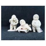3 SNOW BABY FIGURINES