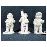 3 SNOW BABY FIGURINES