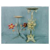 2 IRON CANDLE HOLDERS