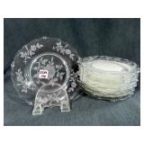 ROSE "ETCHED" SALAD PLATES