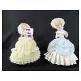 2 LADY FIGURINES