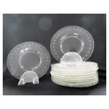 12 PATTERN GLASS SALAD PLATES