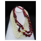 2 BEADED NECLACES