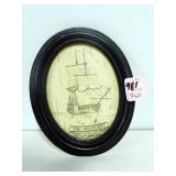 OVAL FRAMED SCRIMSHAW