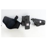 3 HOLSTERS: SAFARILAND 1 LEATHER, UNCLE MIKE