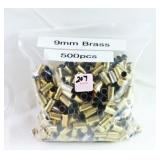 500 PCS. BRASS FOR RELOADING 9 MM